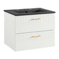 Modway Daybreak Bathroom Vanity, 24" with Black Sink, White