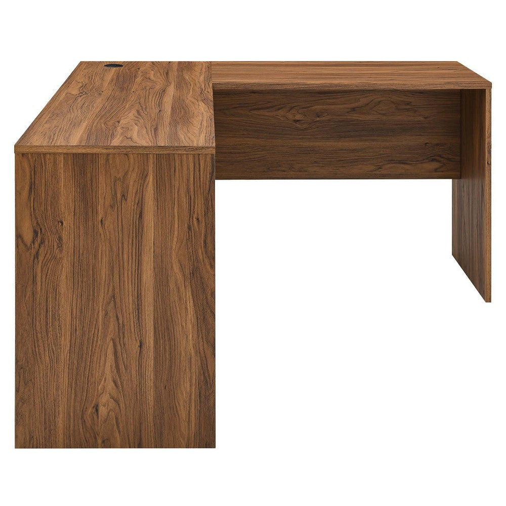 Modway Render Mid-Century Modern Office Desk and File Cabinet Set Walnut MDY-EEI-5821-WAL