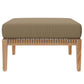 Modway Clearwater Outdoor Patio Teak Wood Ottoman in Gray Light Brown MDY-EEI-5854-GRY-LBR