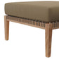 Modway Clearwater Outdoor Patio Teak Wood Ottoman in Gray Light Brown MDY-EEI-5854-GRY-LBR