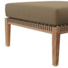 Modway Clearwater Outdoor Patio Teak Wood Ottoman in Gray Light Brown MDY-EEI-5854-GRY-LBR