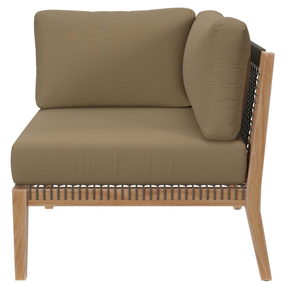 Modway Clearwater Corner Chair Gray Light Brown MDY-EEI-5855-GRY-LBR