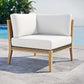 Clearwater Outdoor Patio Teak Wood Corner Chair MDY-EEI-5855-GRY-WHI