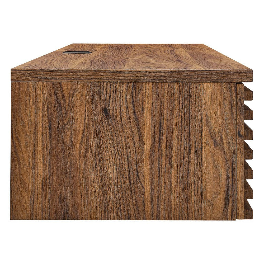 Modway Render Mid-Century Modern Wall Mount Office Desk Walnut MDY-EEI-5865-WAL