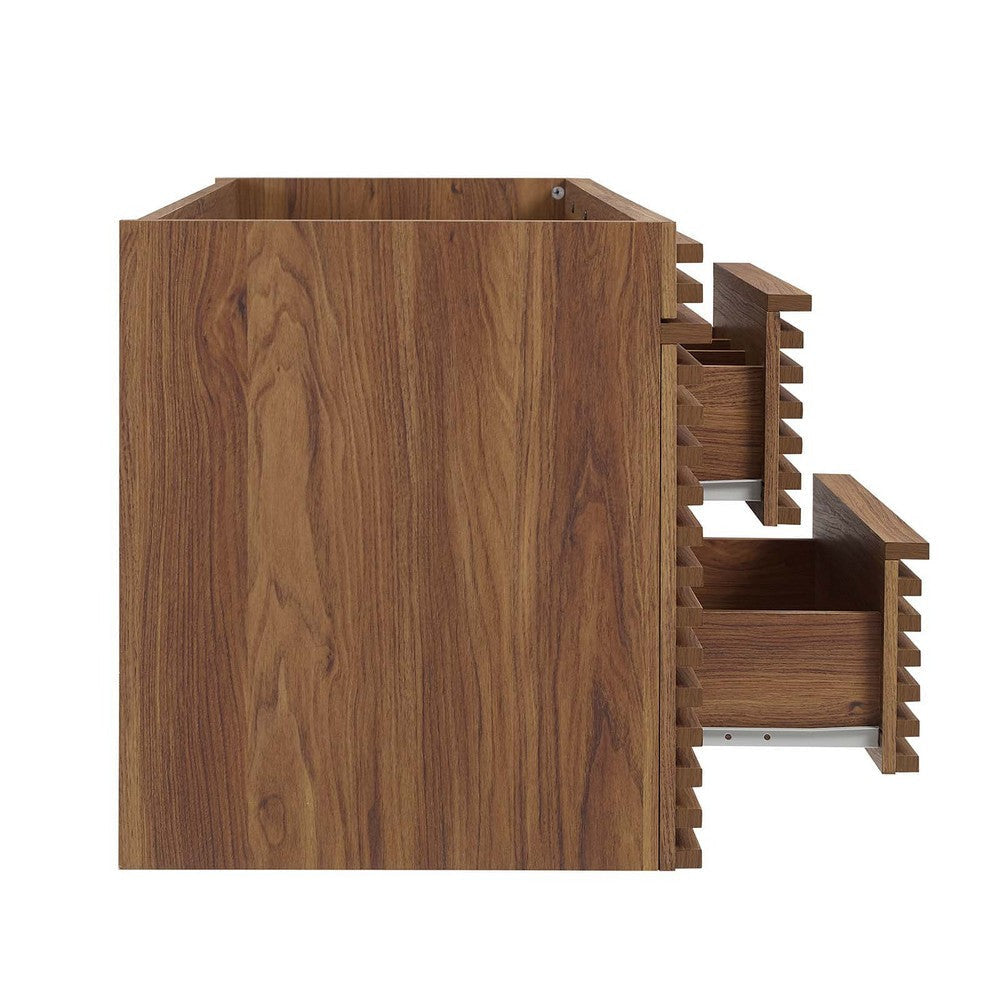 Modway Render 48’’ Wall-Mount Bathroom Vanity Cabinet in Walnut Basin Not Included Single Sink MDY-EEI-5866-WAL