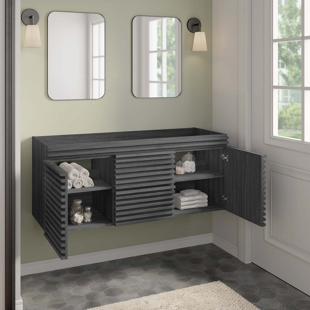 Modway Render 48’’ Double Sink Compatible (Not Included) Bathroom Vanity Cabinet in Charcoal MDY-EEI-5867-CHA