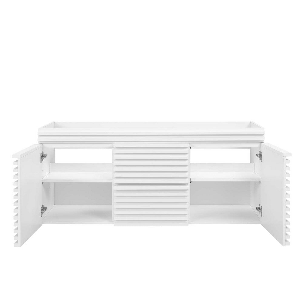 Modway Render 48’’ Wall-Mount Bathroom Vanity Cabinet in White Basin Not Included Double Sink MDY-EEI-5867-WHI