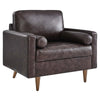 Valour Leather Armchair - No Shipping Charges MDY-EEI-5869-BRN