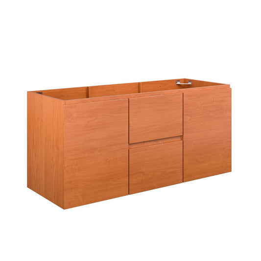 Modway Scenic Wall-Mount Bathroom Vanity Cabinet Basin Not Included, 48" Single Sink Compatible, Cherry Walnut