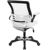 Modway Edge Mesh Back and Mesh Seat Office Chair In Black With Flip-Up Arms in White MDY-EEI-594-WHI