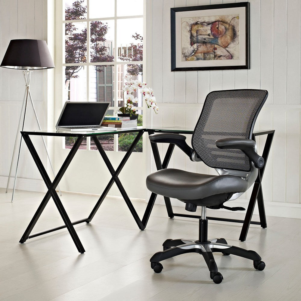 Gray Edge Vinyl Office Chair - No Shipping Charges MDY-EEI-595-GRY