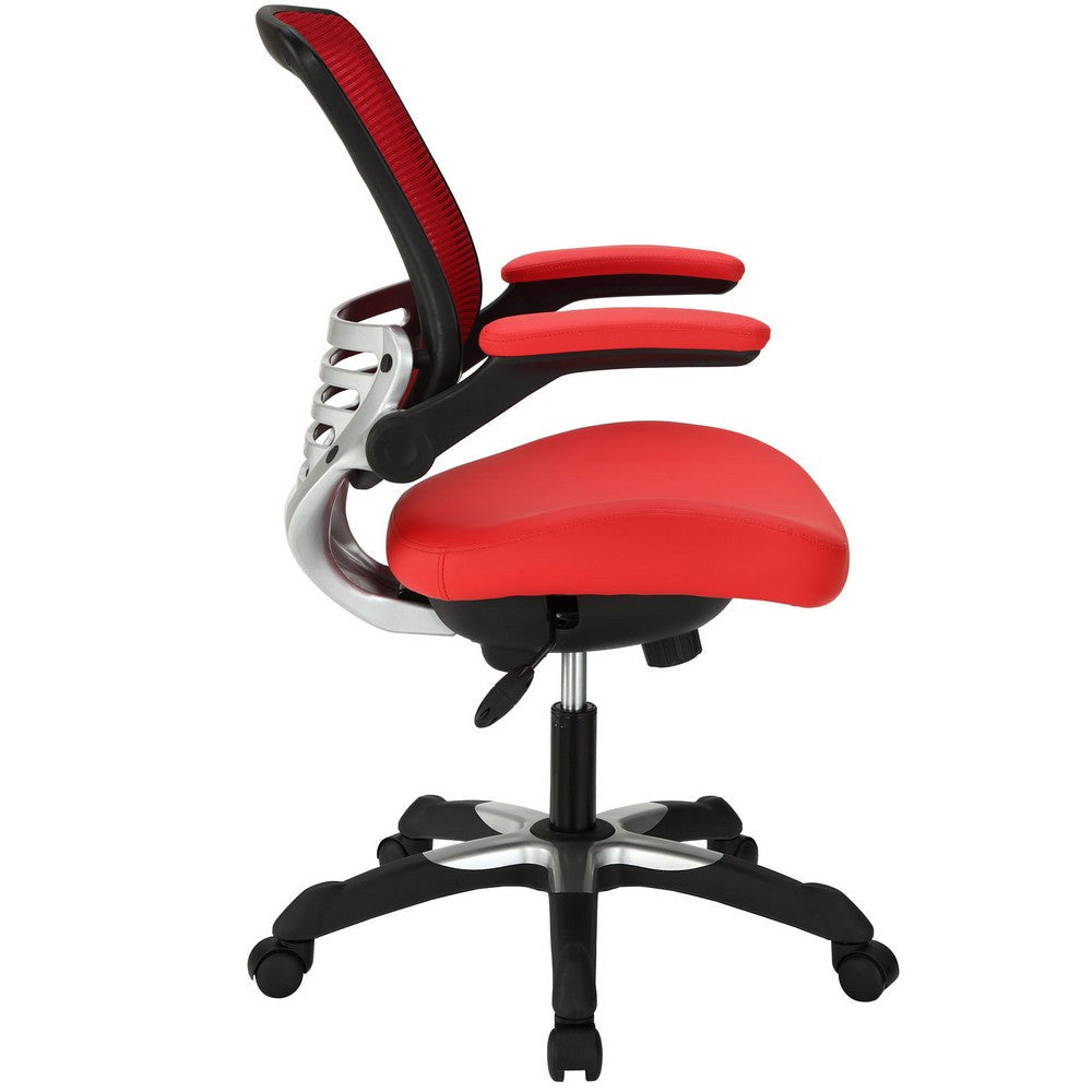 Red Edge Vinyl Office Chair - No Shipping Charges MDY-EEI-595-RED