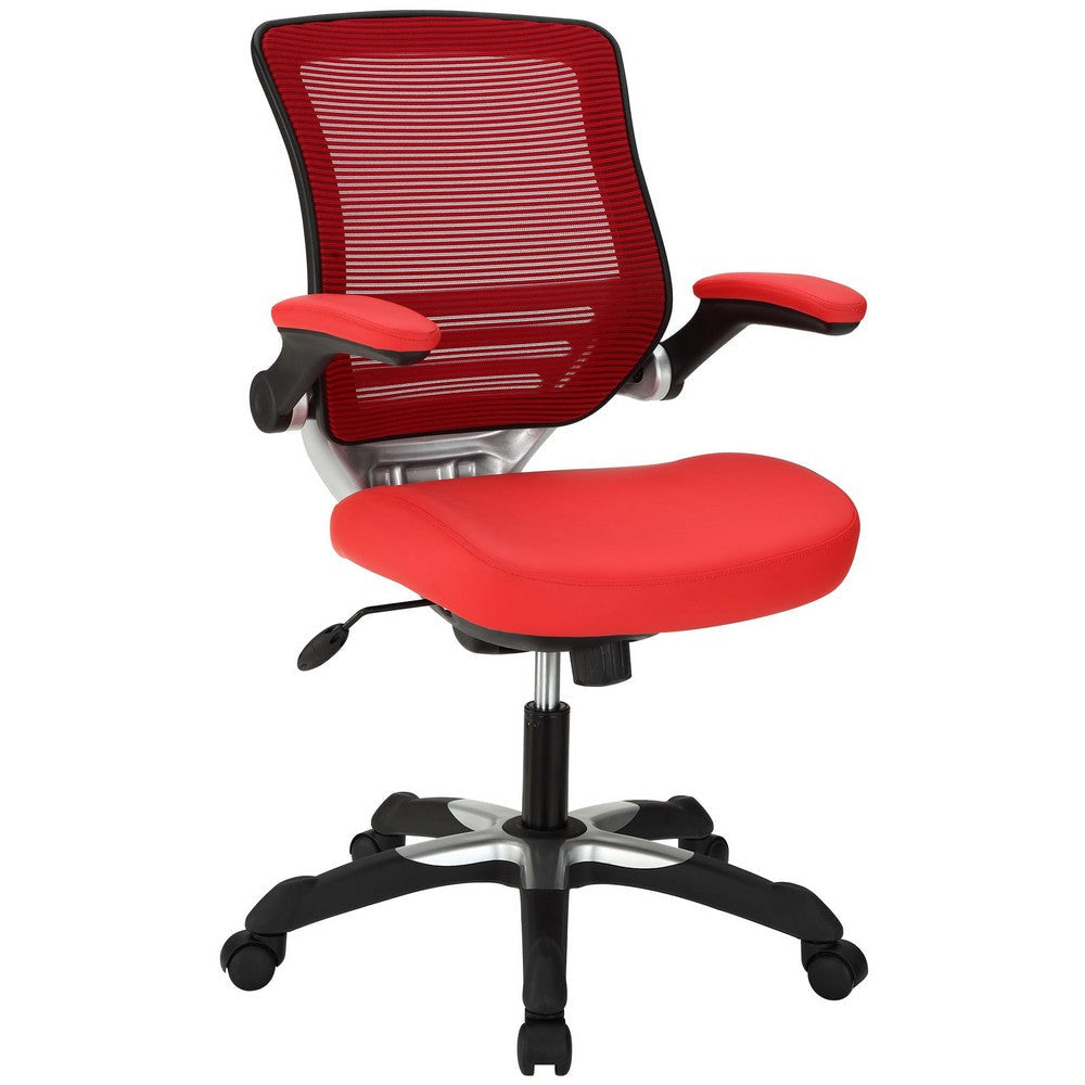 Red Edge Vinyl Office Chair - No Shipping Charges MDY-EEI-595-RED