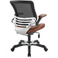 Modway Edge Mesh Back and White Vinyl Seat Office Chair With Flip-Up Arms - Computer Desks in Tan MDY-EEI-595-TAN