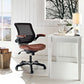 Modway Edge Mesh Back and White Vinyl Seat Office Chair With Flip-Up Arms - Computer Desks in Tan MDY-EEI-595-TAN