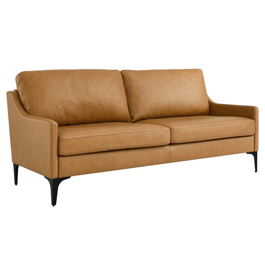 Modway Corland Upholstered Leather, Sofa, Tan