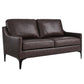 Modway Corland Upholstered Leather, Loveseat, Brown