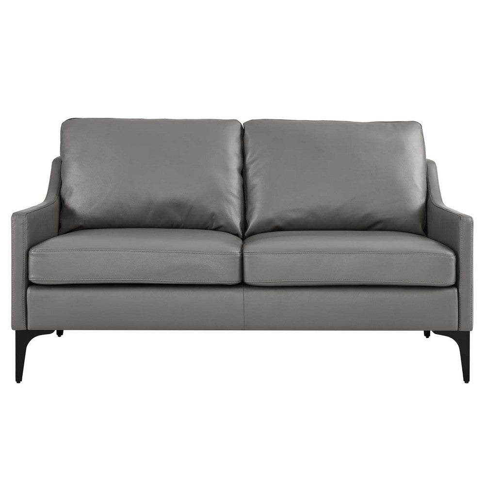 Modway Corland Upholstered Leather Loveseat Gray MDY-EEI-6020-GRY