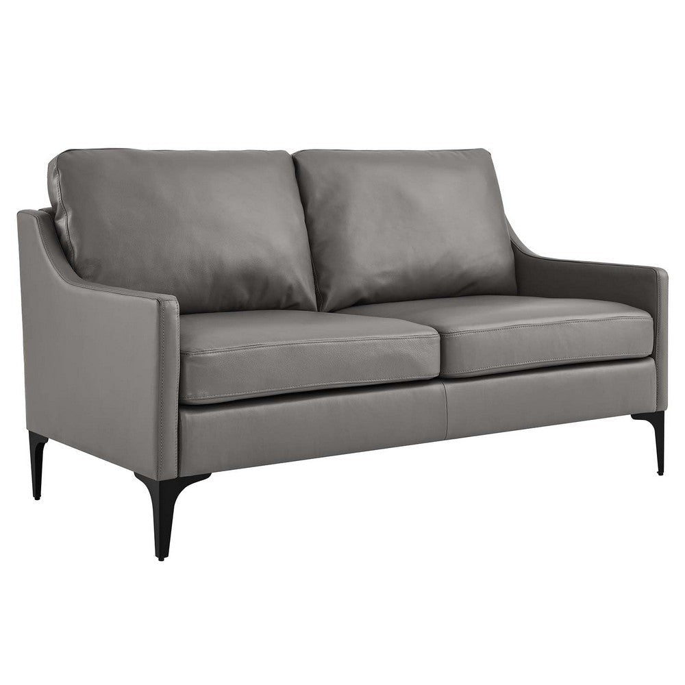 Modway Corland Upholstered Leather, Loveseat, Gray