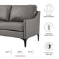 Modway Corland Upholstered Leather Loveseat Gray MDY-EEI-6020-GRY