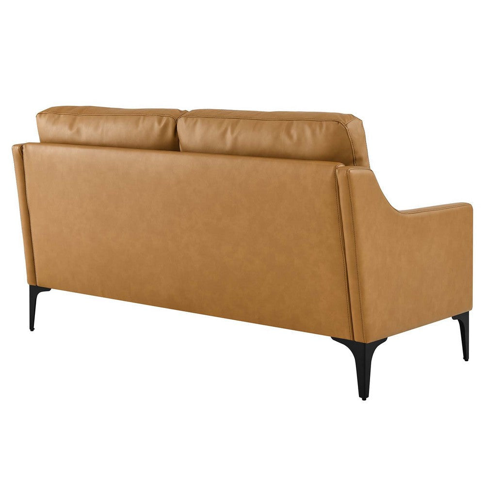 Modway Corland Upholstered Leather Loveseat Tan MDY-EEI-6020-TAN