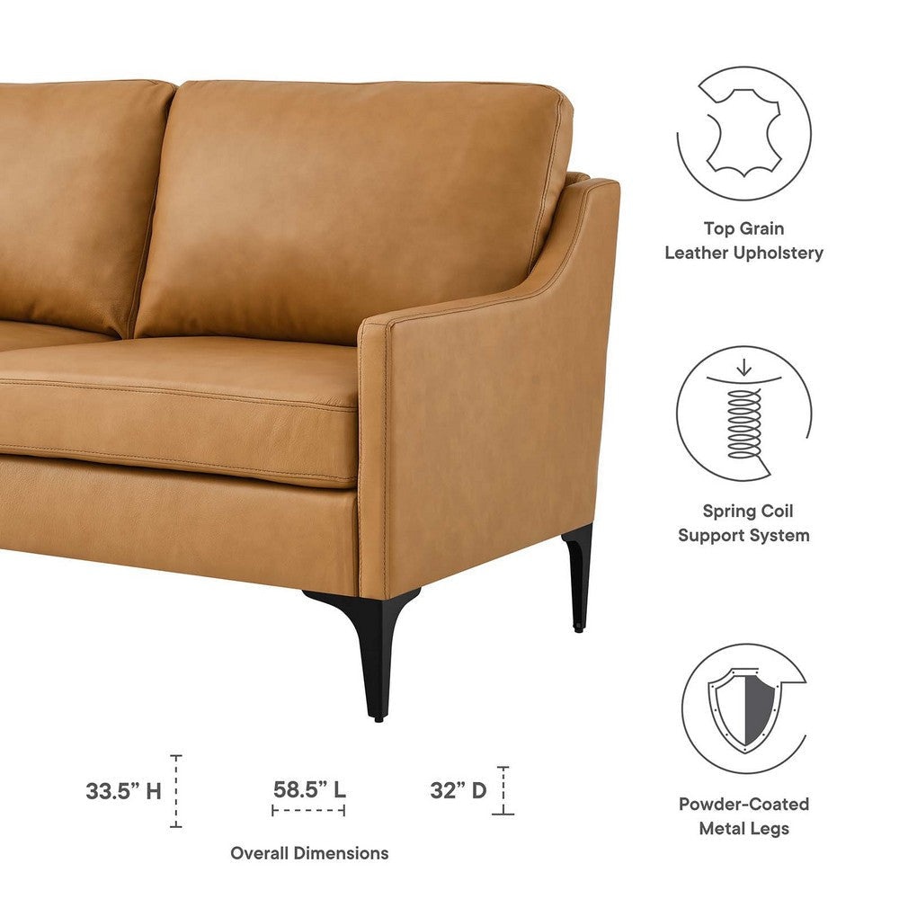 Modway Corland Upholstered Leather Loveseat Tan MDY-EEI-6020-TAN