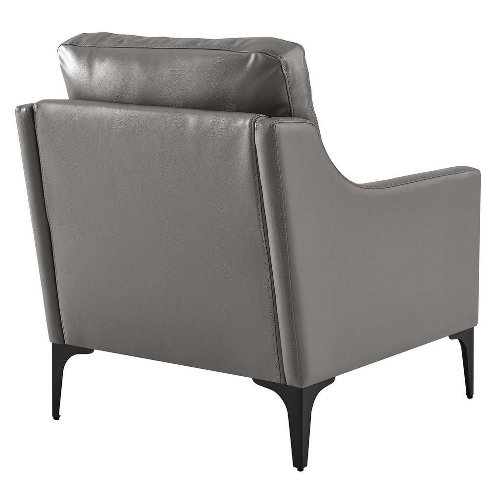 Modway Corland Upholstered Leather Armchair Gray MDY-EEI-6022-GRY