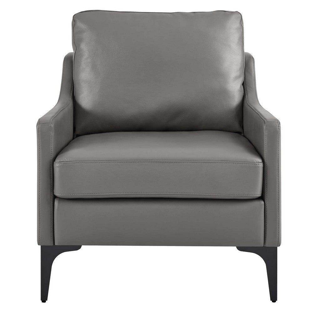 Modway Corland Upholstered Leather Armchair Gray MDY-EEI-6022-GRY