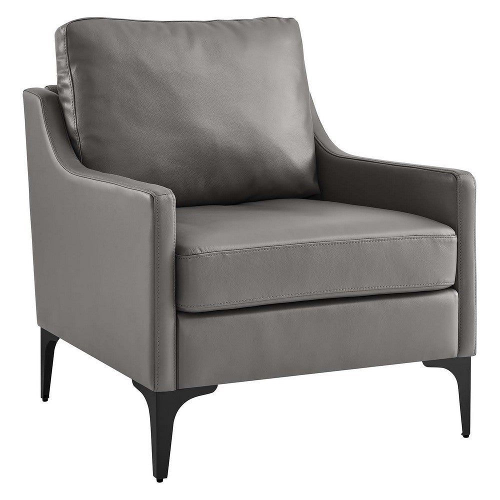 Modway Corland Upholstered Leather, Armchair, Gray