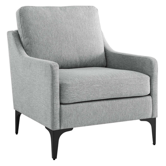 Modway Corland Upholstered Fabric, Armchair, Light Gray