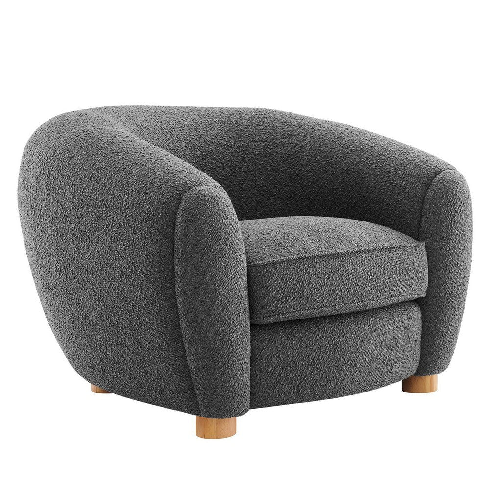 Modway Abundant Boucle Upholstered Fabric Armchair in Gray Finish EEI-6025-GRY