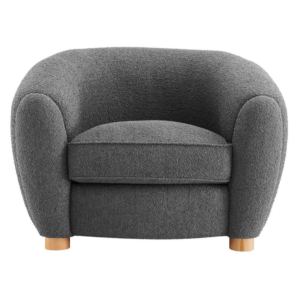 Modway Abundant Boucle Upholstered Fabric Armchair in Gray Finish EEI-6025-GRY MDY-EEI-6025-GRY