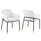 Modway Jovi Performance Velvet, Dining Armchair - Set of 2, Black White