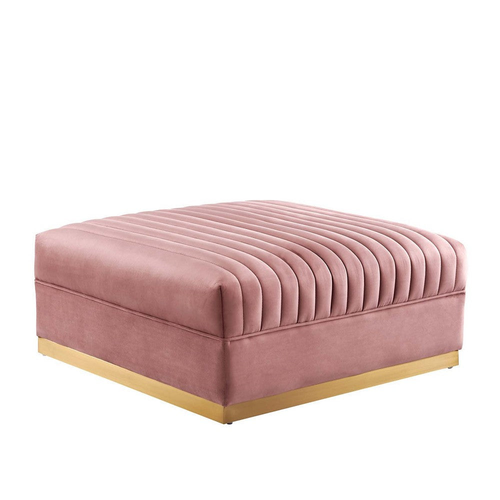 Sanguine Channel Tufted Performance Velvet Modular Sectional Sofa Ottoman - No Shipping Charges MDY-EEI-6036-DUS