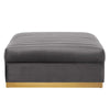 Modway Sanguine Channel Tufted Performance Velvet Modular Sectional Sofa Ottoman Gray MDY-EEI-6036-GRY