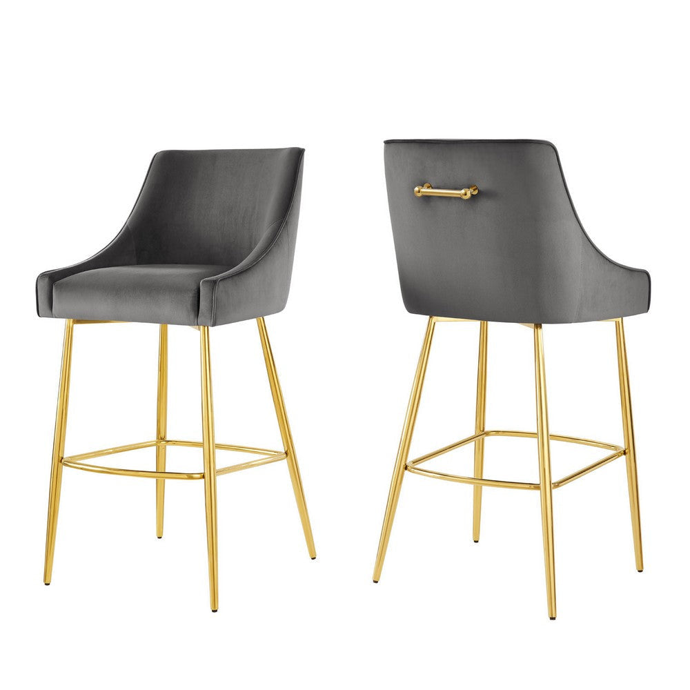 Modway Discern 2, Two Bar Stools, Gray