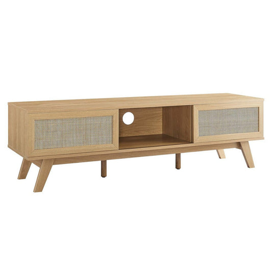 Modway Soma Modern Rattan, 60" TV Stand, Oak