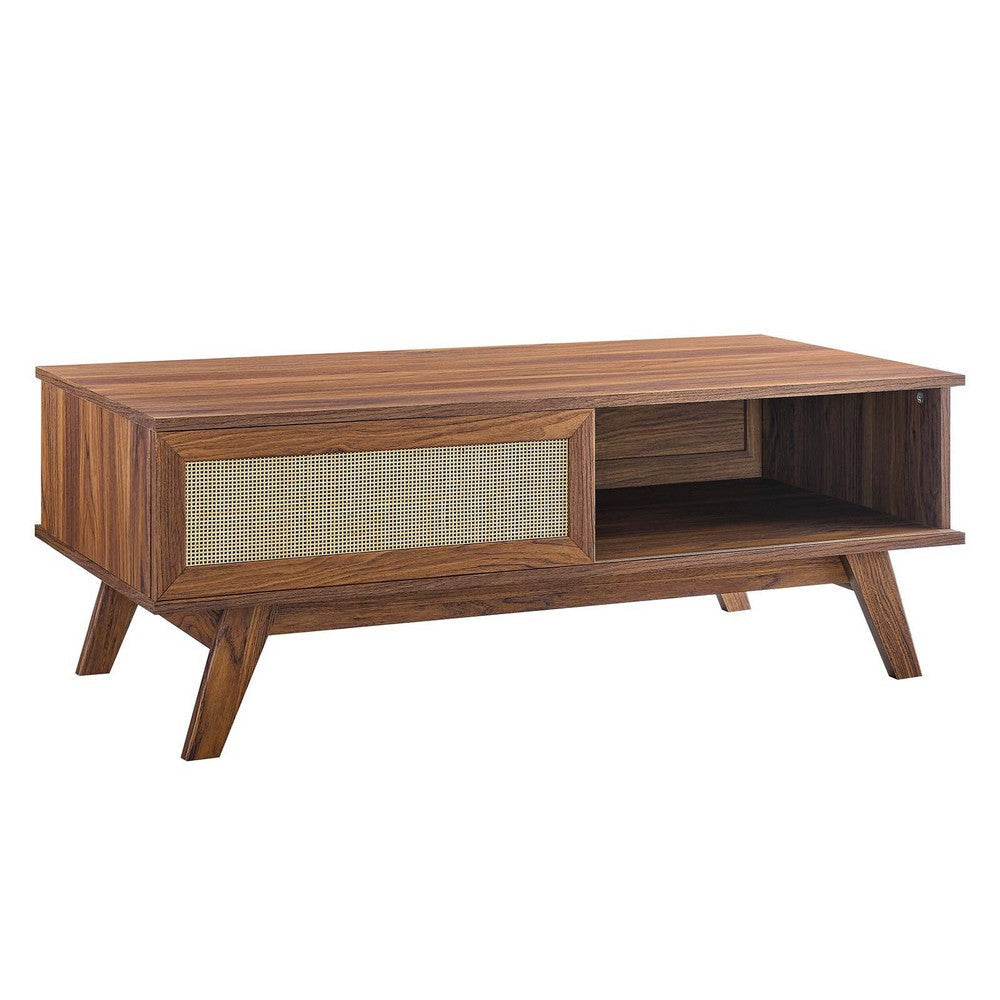 Modway Soma Modern Rattan, 43" Coffee Table, Walnut