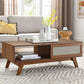 Modway Soma Modern Rattan, 43" Coffee Table, Oak