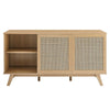 Modway Soma Modern Rattan 59’’ High TV Stand Sideboard Oak MDY-EEI-6043-OAK