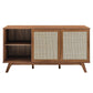 Modway Soma Modern Rattan 59’’ High TV Stand Sideboard Walnut MDY-EEI-6043-WAL