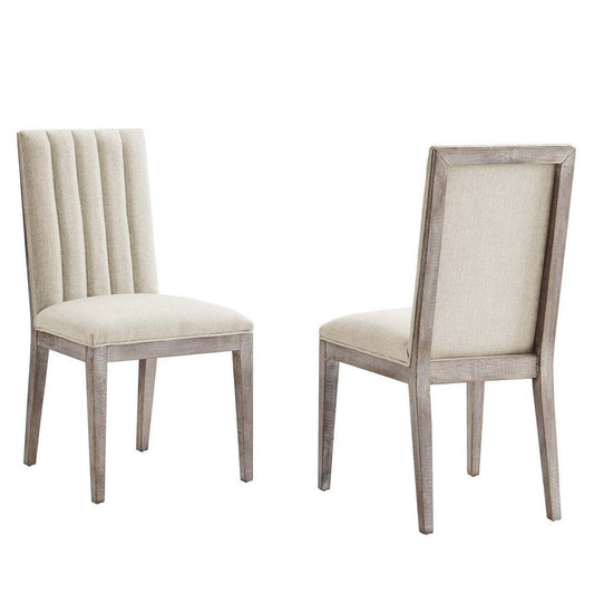 Modway Maisonette Tufted Fabric Upholstered Wood Dining Chair in Beige