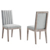 Modway Maisonette Tufted Fabric Upholstered Wood Dining Chair in Light Gray