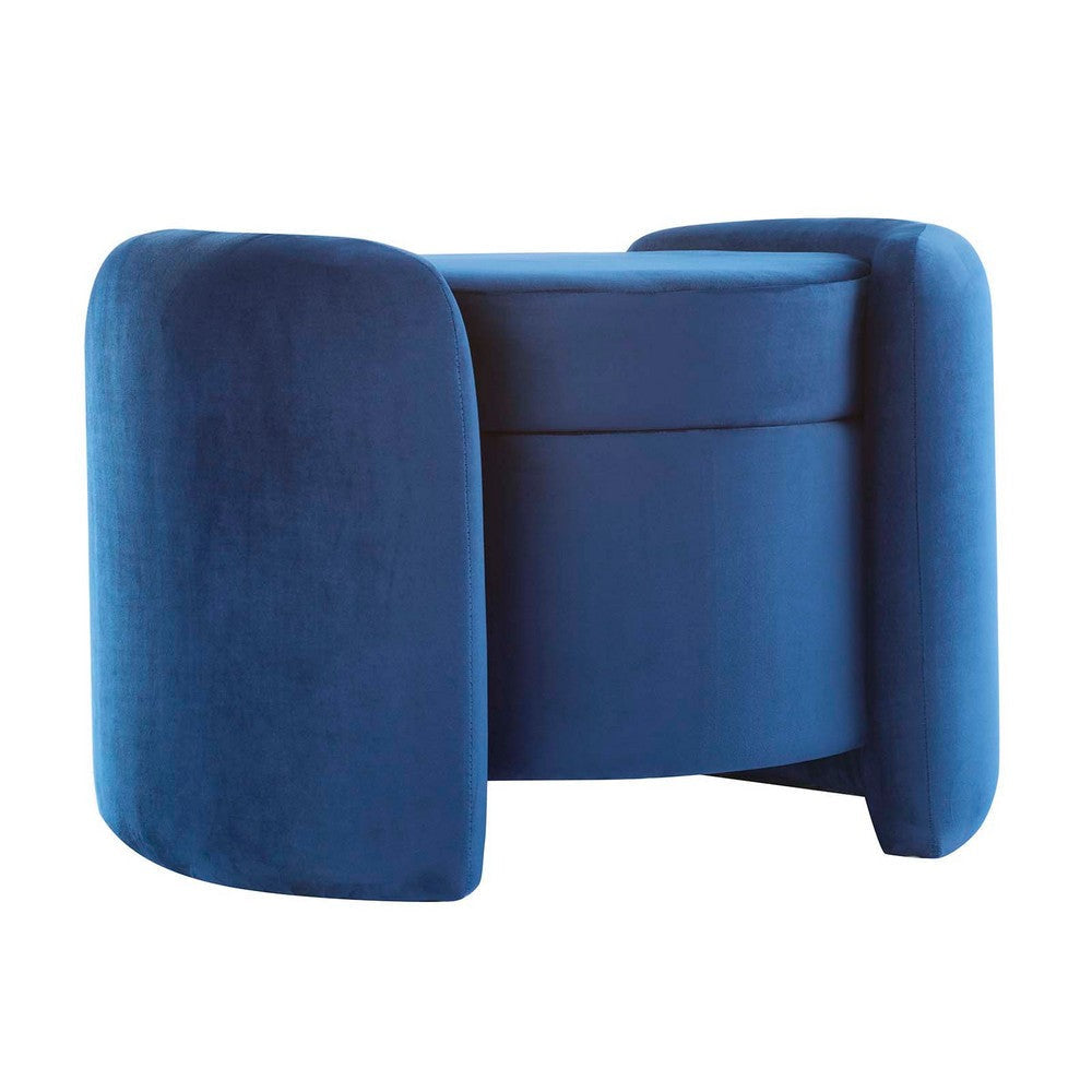 Modway EEI-6055-MID Nebula Upholstered Performance Velvet Ottoman, Midnight Blue