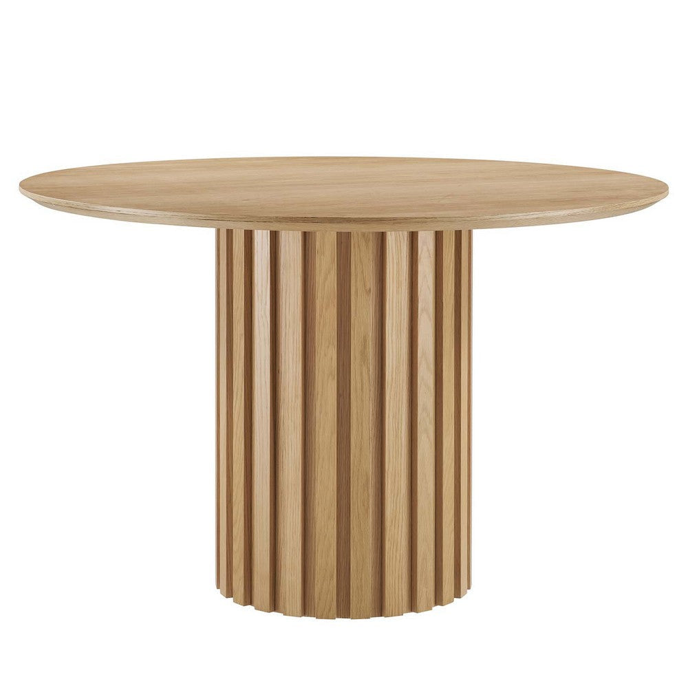 Modway Senja Mid-Century Modern Wood Grain Dining Table 47’’ Round Oak MDY-EEI-6064-OAK-SET