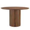 Modway Senja Mid-Century Modern Wood Grain Dining Table 47’’ Round Walnut MDY-EEI-6064-WAL-SET