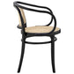 Modway Oliana Wood Dining Chair with Cane Rattan Set of 2 Black MDY-EEI-6079-BLK