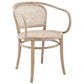 Modway Oliana Wood Dining Chair with Cane Rattan Set of 2 Gray MDY-EEI-6079-GRY