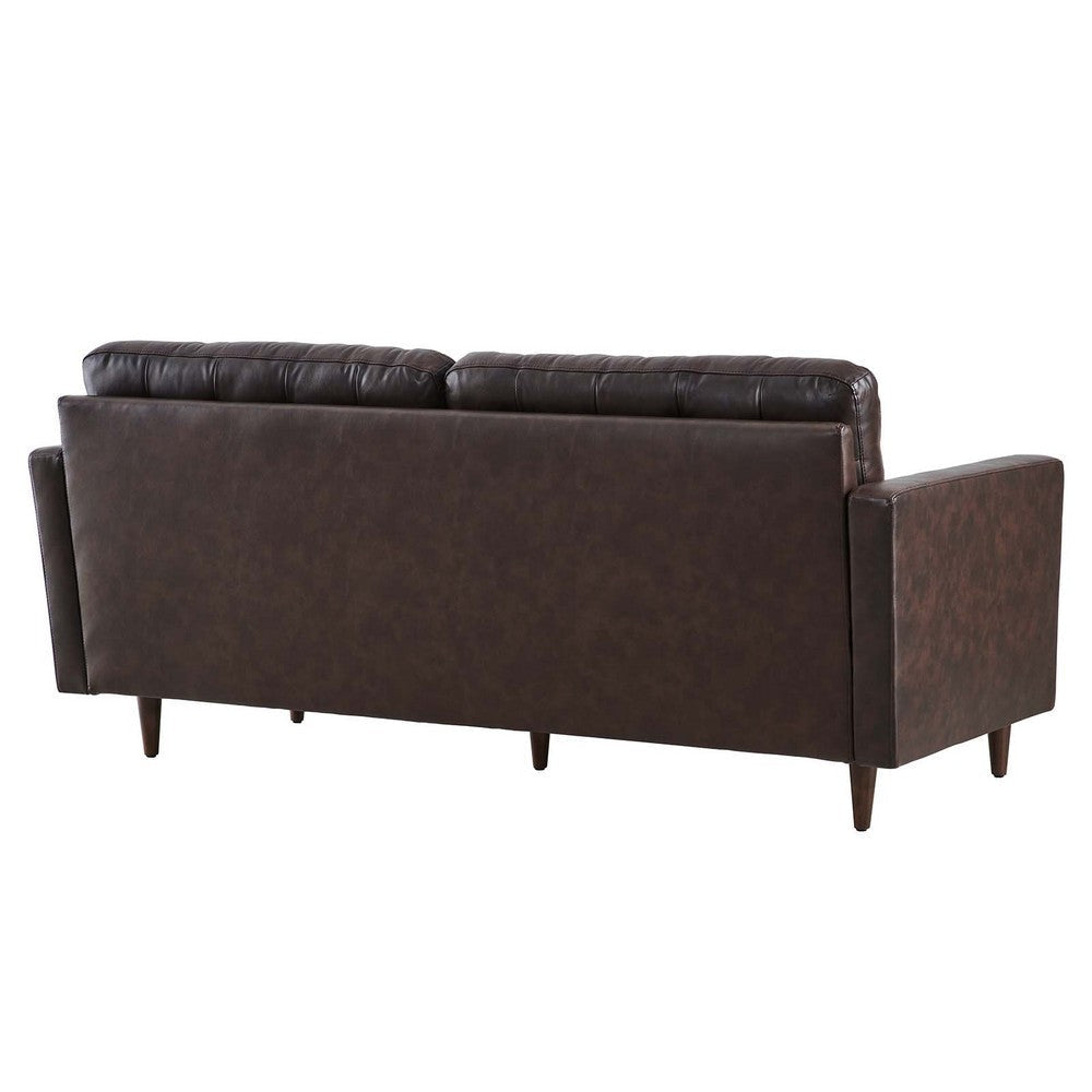 Modway Exalt Tufted Vegan Leather Sofa Brown MDY-EEI-6099-BRN