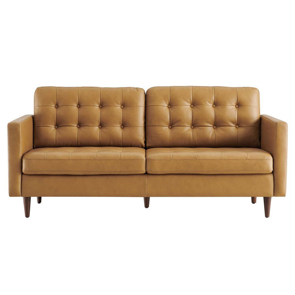 Modway Exalt Tufted Vegan Leather Sofa Tan MDY-EEI-6099-TAN